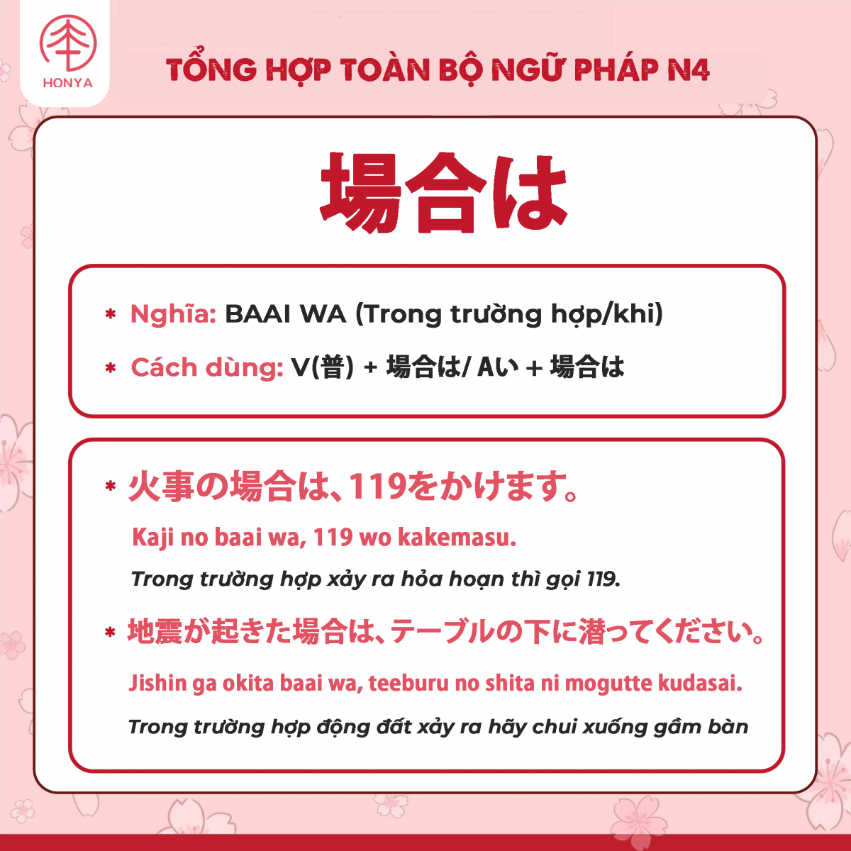 Ngữ pháp N4 trọng điểm 