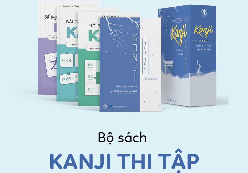 Bộ sách Kanji thi tập giúp học kanji từ gốc đến mở rộng nâng cao 