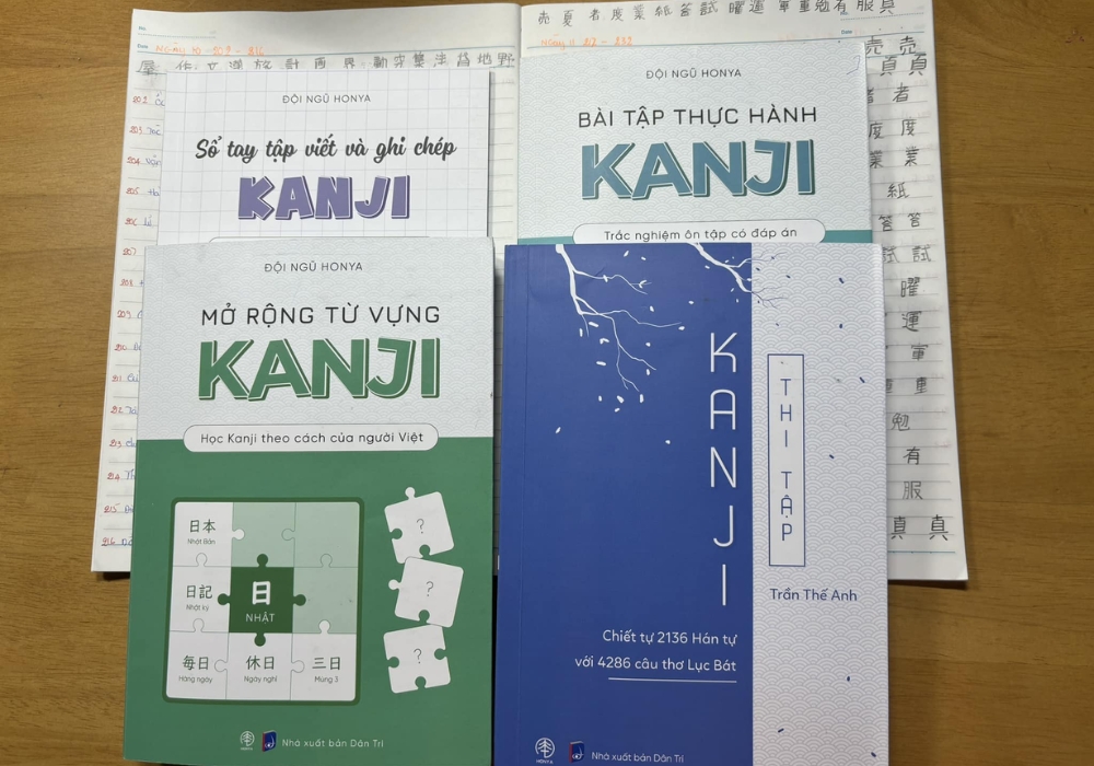 Bộ giáo trình Kanji thi tập học và ôn tập kanji trọn vẹn cả lý thuyết và bài tập thực hành