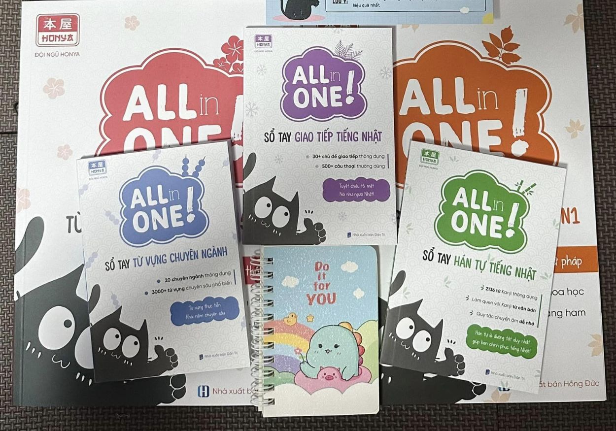 All in one, combo sách học tiếng Nhật hiệu quả, toàn diện 