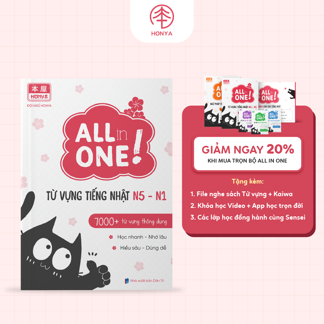 TỔNG HỢP TỪ VỰNG TIẾNG NHẬT N5 - N1 (3350 Yên)